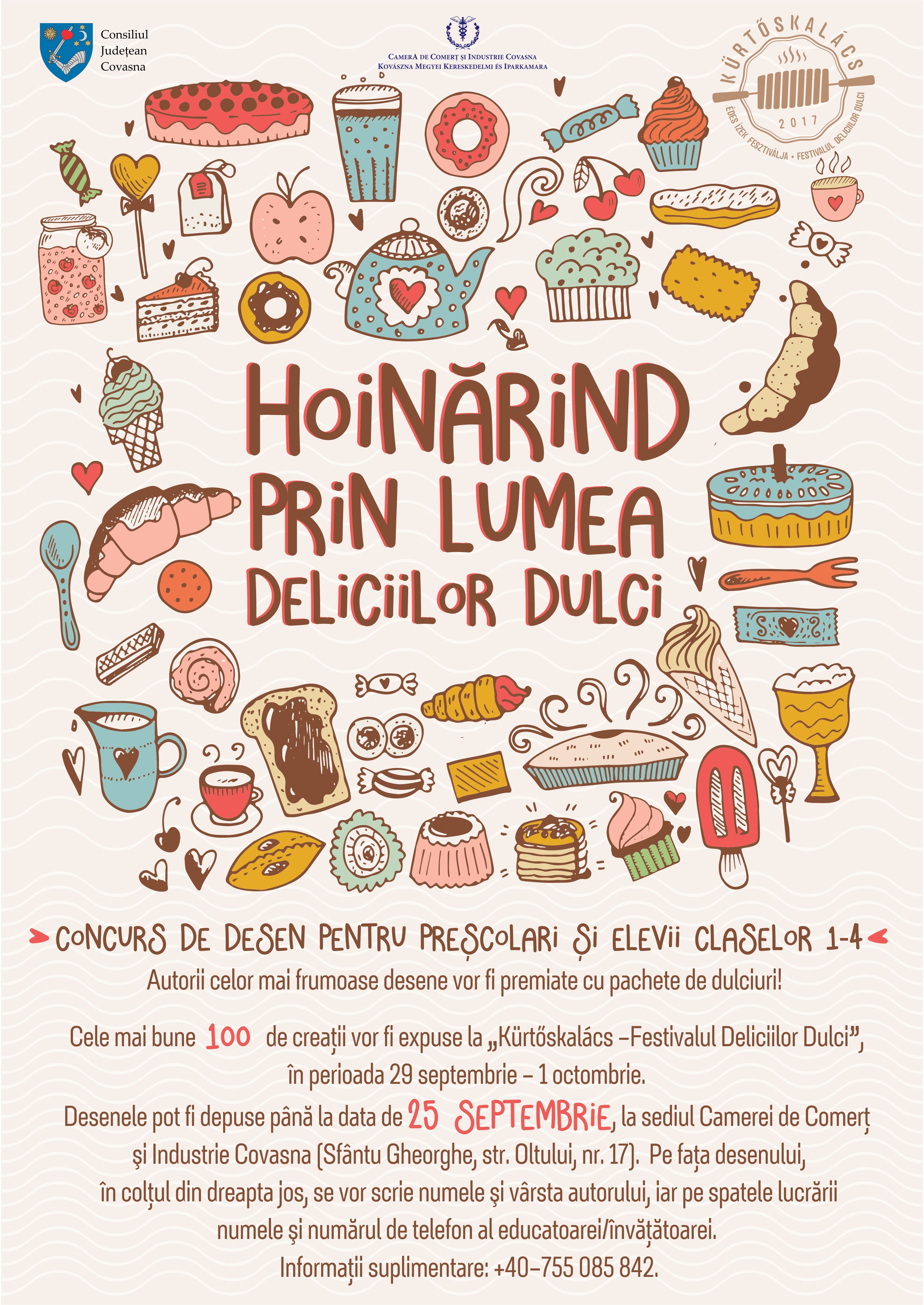 Hoinărind prin lumea deliciilor dulci  – concurs de desen pentru copii –